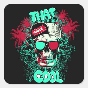 Sticker Carré Ce mec crâne de plage c'est pas cool