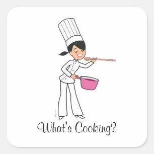 Sticker Carré Ce qui fait cuire l'autocollant - fille de Baker