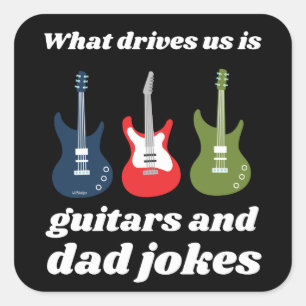 STICKER CARRÉ CE QUI NOUS AMÈNE C'EST DES GUITARS ET DES PAPA JO