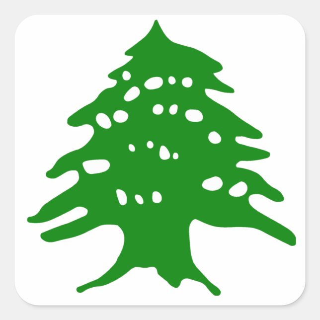 Sticker Carré Cèdre vert / Cèdre du Liban (Devant)