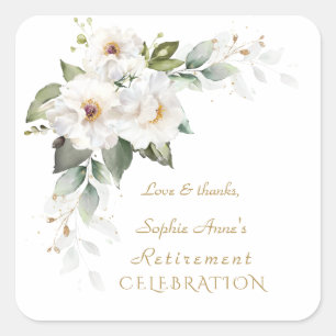Sticker Carré Célébration de la retraite Rose sauvage de luxe