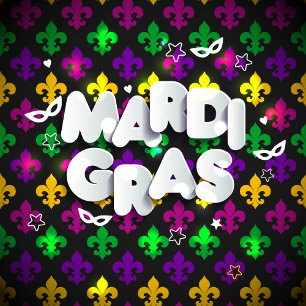 Sticker Carré Célébration de Mardi Gras
