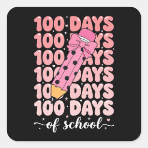 Sticker Carré célébration des 100 jours d'école