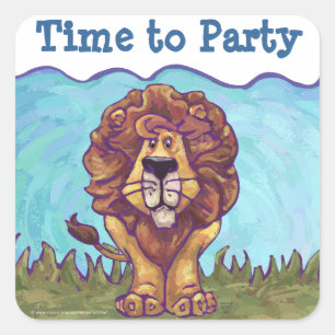 Sticker Carré Centre du parti Lion