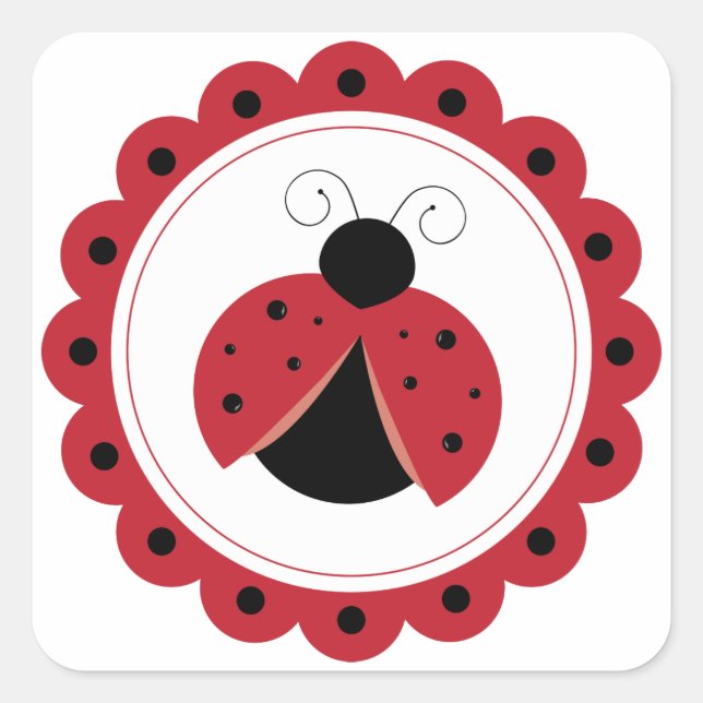 Sticker Carré Cercle de coccinelle (Devant)