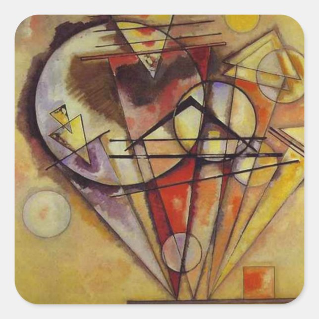 Sticker Carré Cercles Abstraits Kandinsky (Devant)