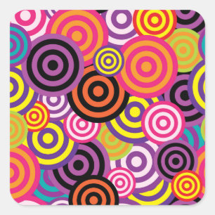 Sticker Carré Cercles colorés