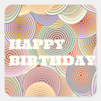 Sticker Carré Cercles d'anniversaire heureux