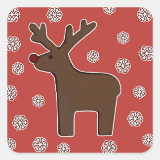 Sticker Carré Cerfs communs de Noël !