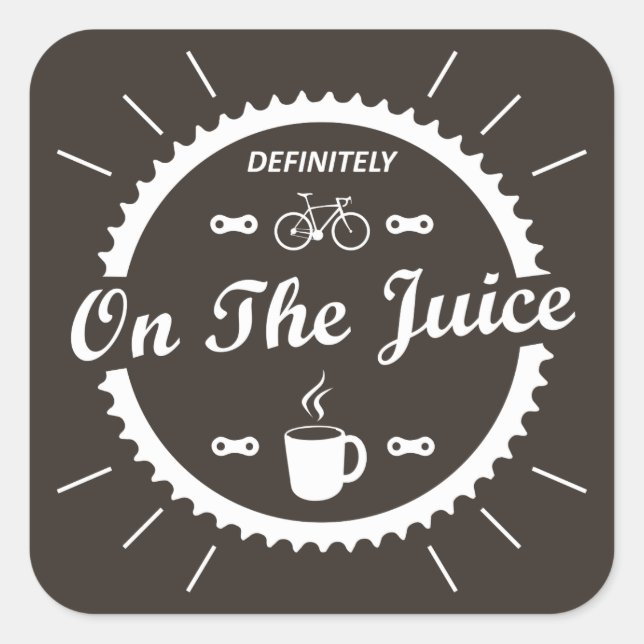 Sticker Carré Certainement Sur Le Jus Cycling (Devant)