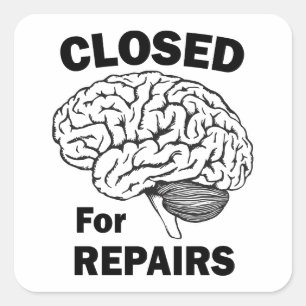 Sticker Carré Cerveau Fermé Pour Réparations