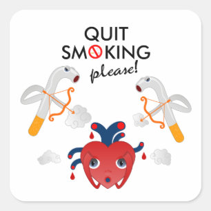 Sticker Carré Cessez de fumer s'il vous plaît