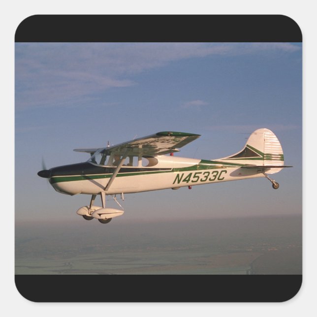 Sticker Carré Cessna 170, 1953, Sonoma, CA_Classic (Devant)
