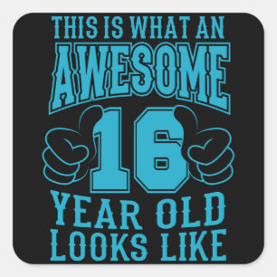 Sticker Carré C'EST CE QUI EST UN EXCELLENT 16 ANS, 16ème annive