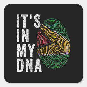 Sticker Carré C'est dans mon ADN - Guyana Flag