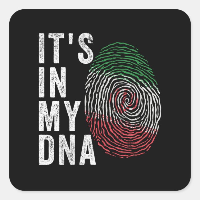 Sticker Carré C'est dans mon ADN - le drapeau iranien (Devant)