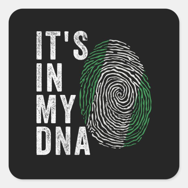 Sticker Carré C'est dans mon ADN - Nigeria Flag (Devant)