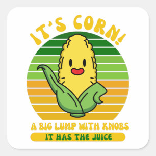 Sticker Carré C'est du maïs une grosse bosse avec des boutons, i