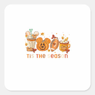Sticker Carré C'Est La Saison Automne Halloween Citrouille Autom