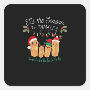 Sticker Carré C'est la saison des tamales Noël mexicain moderne