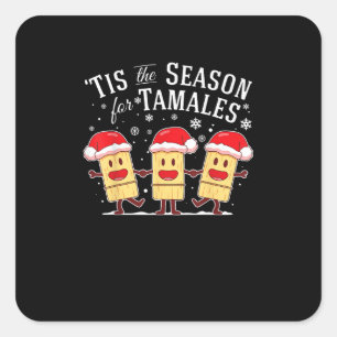 Sticker Carré C'est la saison des tamales Noël nourriture mexica
