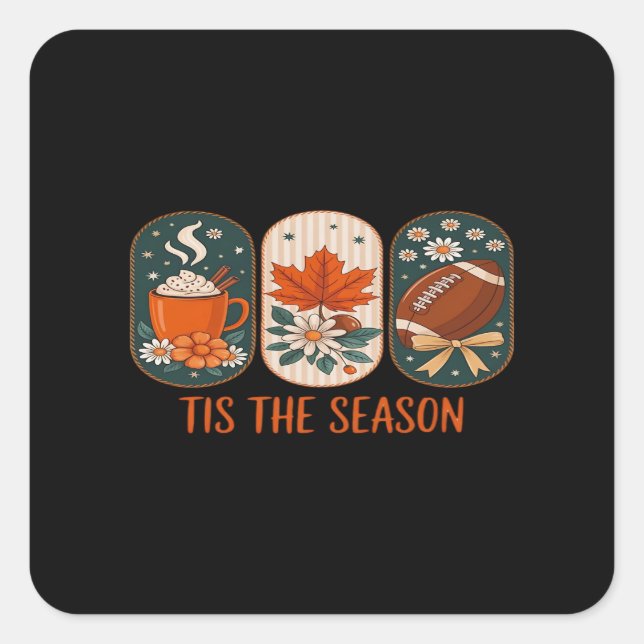 Sticker Carré C'Est La Saison Football Jour, Automne Automne (Devant)