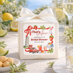 Sticker Carré C'est l'Amore Mariage Italien Fantaisiste