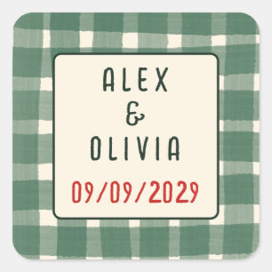 Sticker Carré C'est l'Amore Plaid Italien Mariage SUR MESURE 