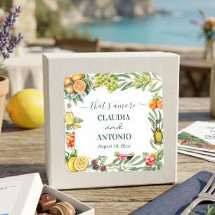 Sticker Carré C'est l'Amour Mariage Citrus Italien