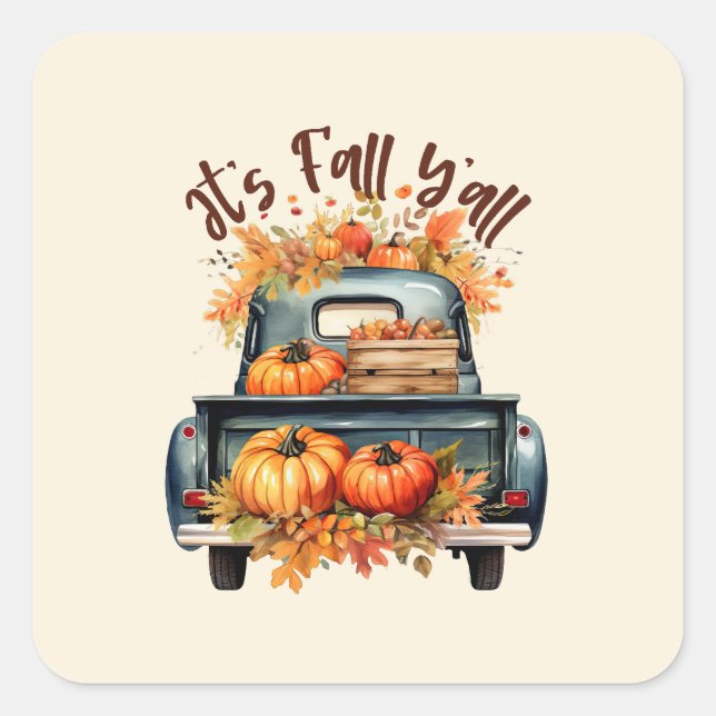 Sticker Carré C'est l'automne (Devant)