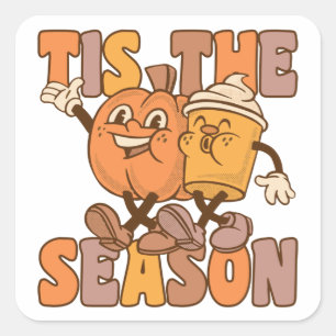 Sticker Carré C'est le café de citrouille Super de la saison ave