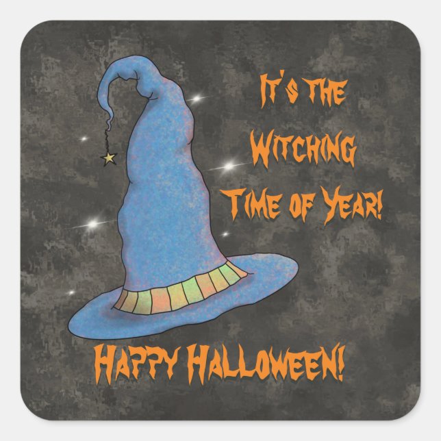 Sticker Carré C'est l'Halloween de l'année en sorcière (Devant)