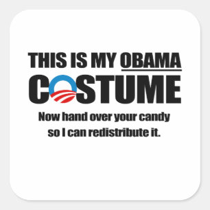 Sticker Carré C'est mon costume Obama