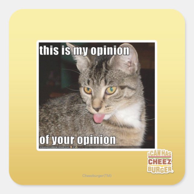 Sticker Carré c'est mon opinion (Devant)