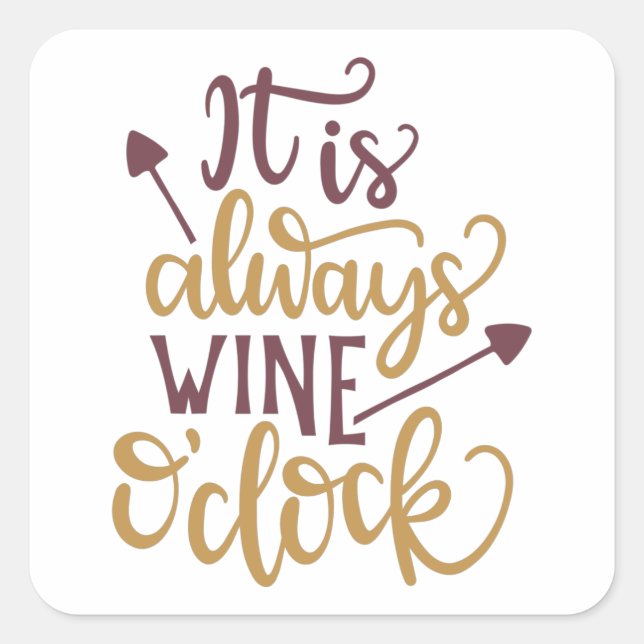 Sticker Carré C'est toujours du vin à minuit (Devant)