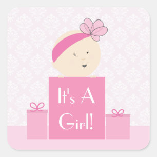 Sticker Carré C'est un chevalet cadeau rose fille