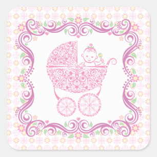 Sticker Carré C'est une fille !