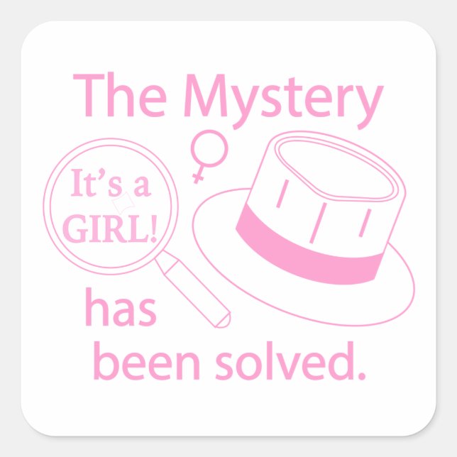 Sticker Carré C'est une fille ! Mystère résolu (Devant)