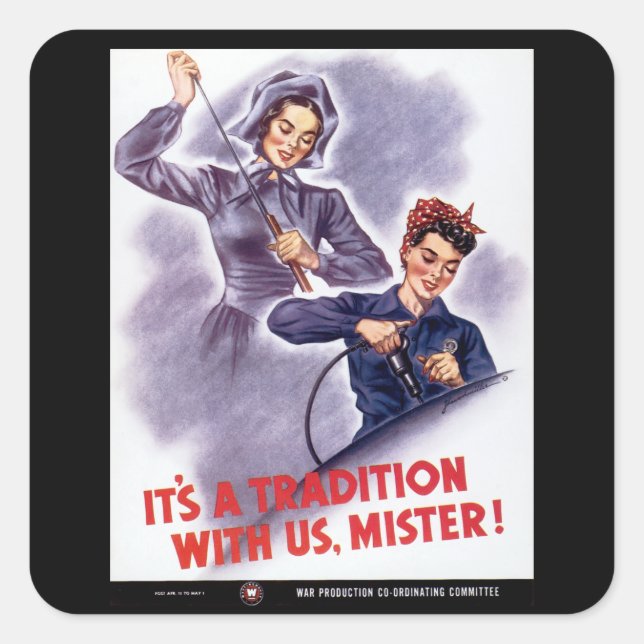 Sticker Carré C'est une tradition avec nous, Monsieur ! (Devant)