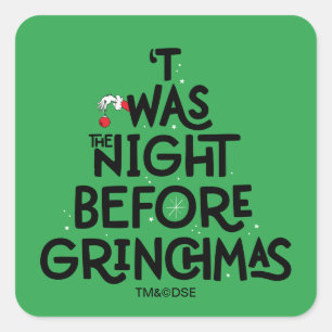 Sticker Carré C'était la veille de Grinchmas