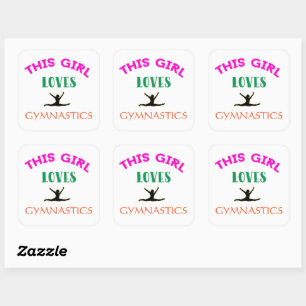 Sticker Carré Cette Fille Aime La Gymnastique Citation Gymnaste