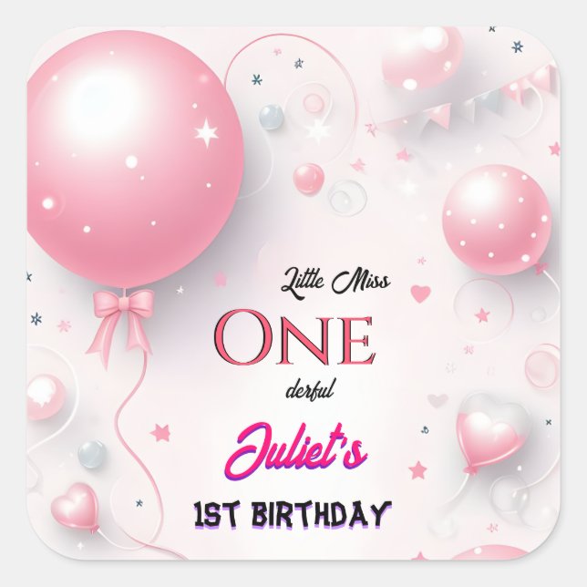 Sticker Carré Cette mignonne Reine Miss Onederday 1er anniversai (Devant)