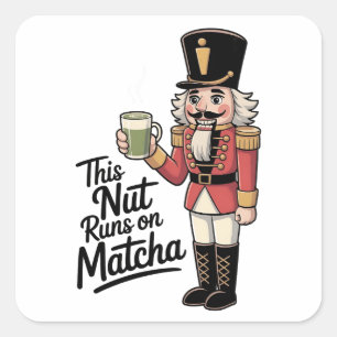 Sticker Carré Cette noix tourne sur Casse-Noisette Matcha de Noë