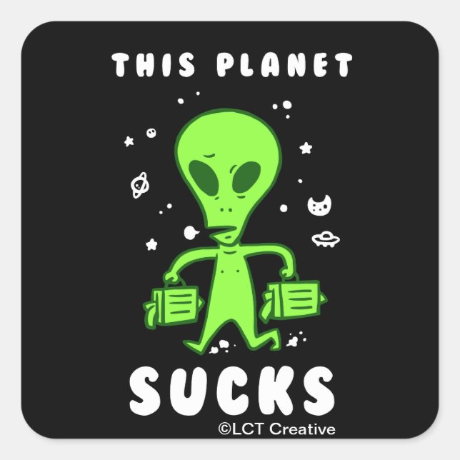 Sticker Carré Cette Planète Sucre (Devant)