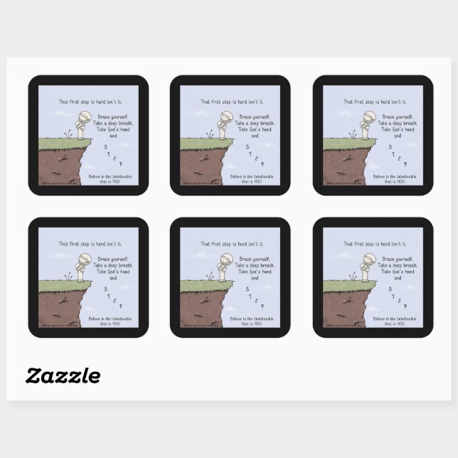 Sticker Carré Cette première étape (Feuille)