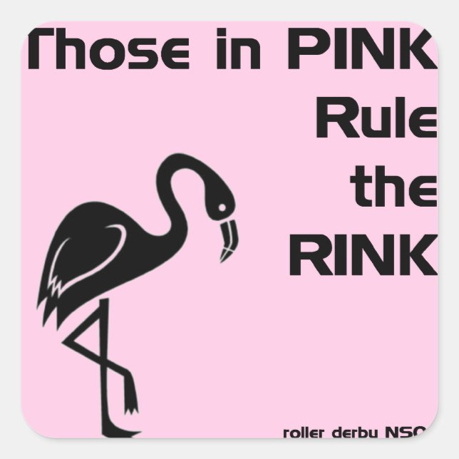 Sticker Carré Ceux en rose : Roller Derby NSO (Devant)