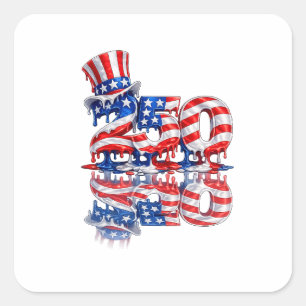 Sticker Carré Chaîne de clés America 250 4 juillet