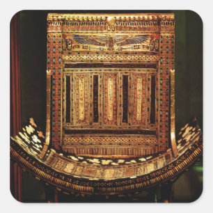 Sticker Carré Chaise cérémonieuse de Tutankhamun