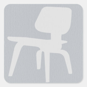 Sticker Carré Chaise de contreplaqué d'Eames