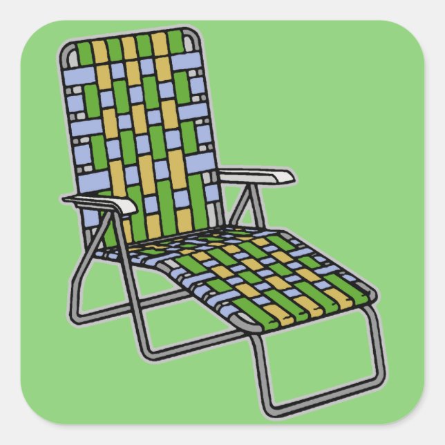 Sticker Carré Chaise de pelouse Chaise Lounge (Devant)